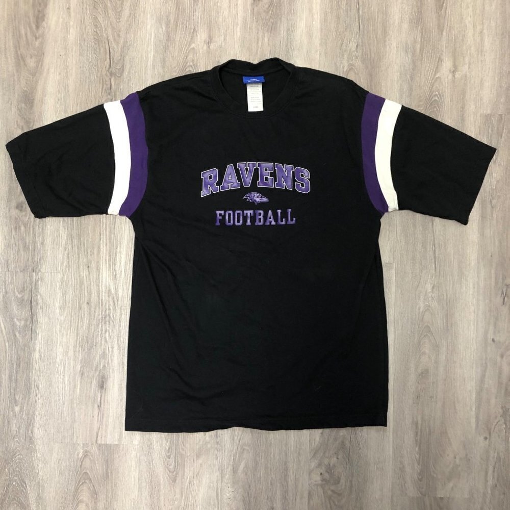 Vintage Baltimore Ravens Size Large Reebok T Shirt NFL Football Short Sleeve Y2K